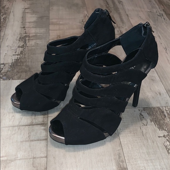 BCBGeneration Shoes - BCBGeneration Suede Caged Heels Size 7